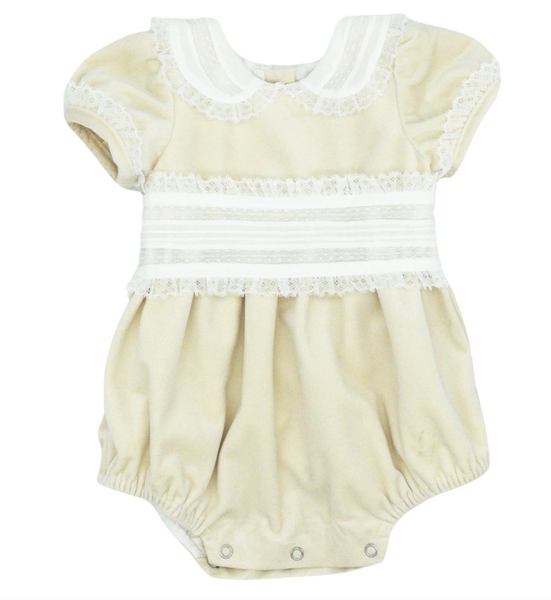 Lulu Bebe Velvet Lace Dress Ivory