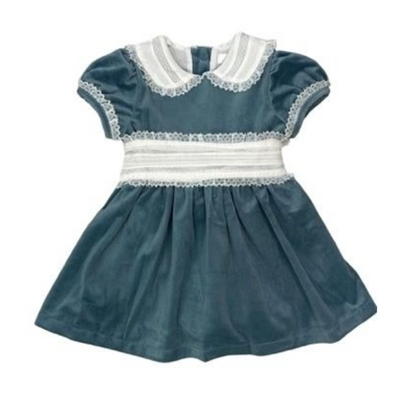 Lulu Bebe Velvet Lace Dress Blue